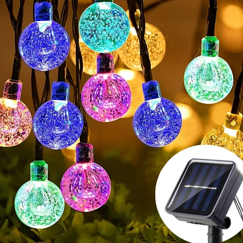 Solar Crystal Globe String Lights