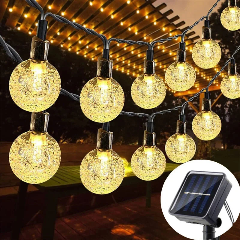 Solar Crystal Globe String Lights
