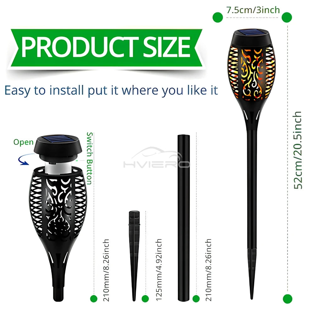 Solar Flickering Flame Torch Light