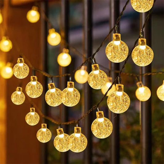 Solar Crystal Globe String Lights