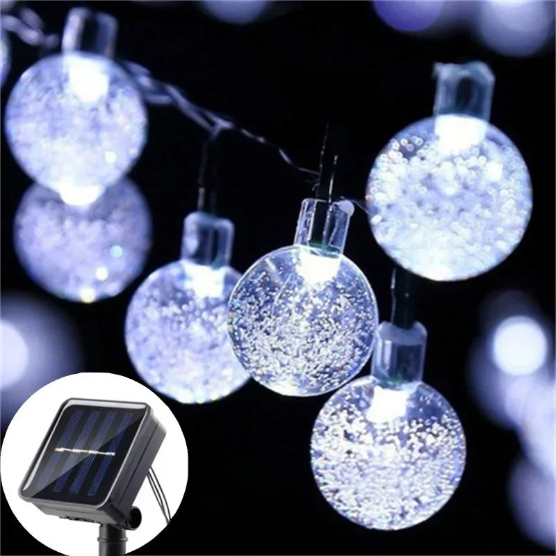 Solar Crystal Globe String Lights