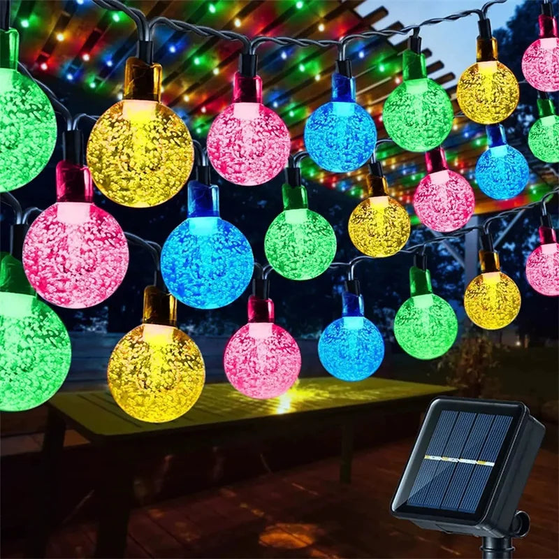 Solar Crystal Globe String Lights