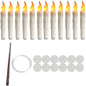 12Pcs Floating Candles with Magic Wand Flickering Warm Light