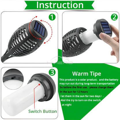 Solar Flickering Flame Torch Light