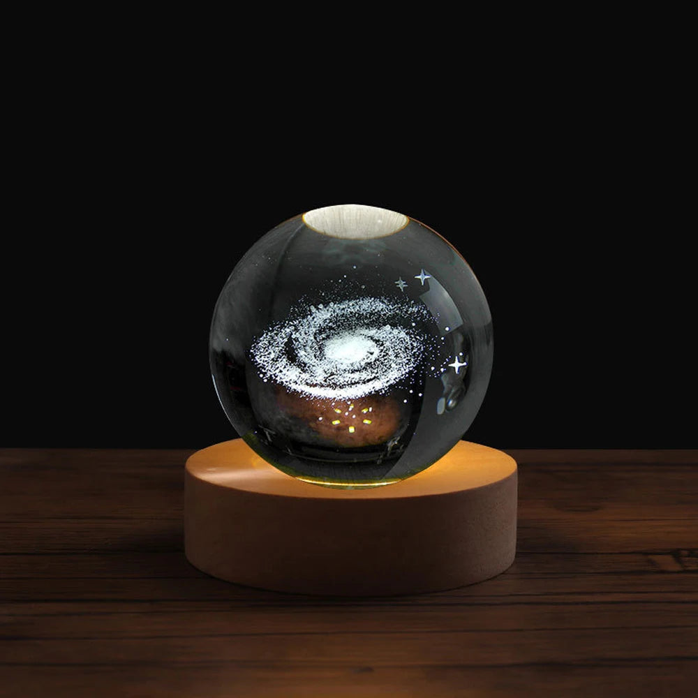 Aesthetic 3D Galaxy Crystal Ball Night Light