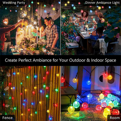 Solar Crystal Globe String Lights
