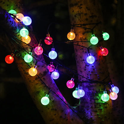 Solar Crystal Globe String Lights