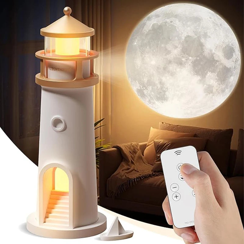 Moon Projection Lighthouse Lamp