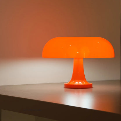 Orange Bedside Lamp for Bedroom Nightstand, Retro Mushroom Table Lamp