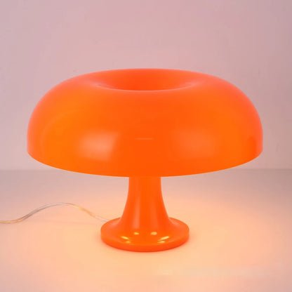 Orange Bedside Lamp for Bedroom Nightstand, Retro Mushroom Table Lamp