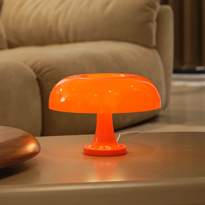 Orange Bedside Lamp for Bedroom Nightstand, Retro Mushroom Table Lamp