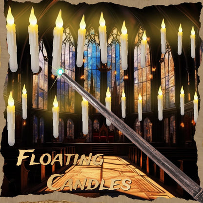 12Pcs Floating Candles with Magic Wand Flickering Warm Light