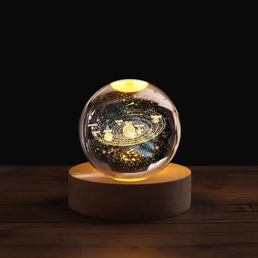 Aesthetic 3D Galaxy Crystal Ball Night Light