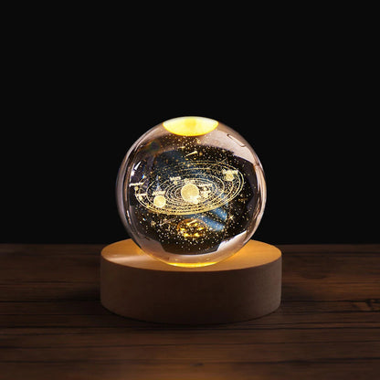Aesthetic 3D Galaxy Crystal Ball Night Light