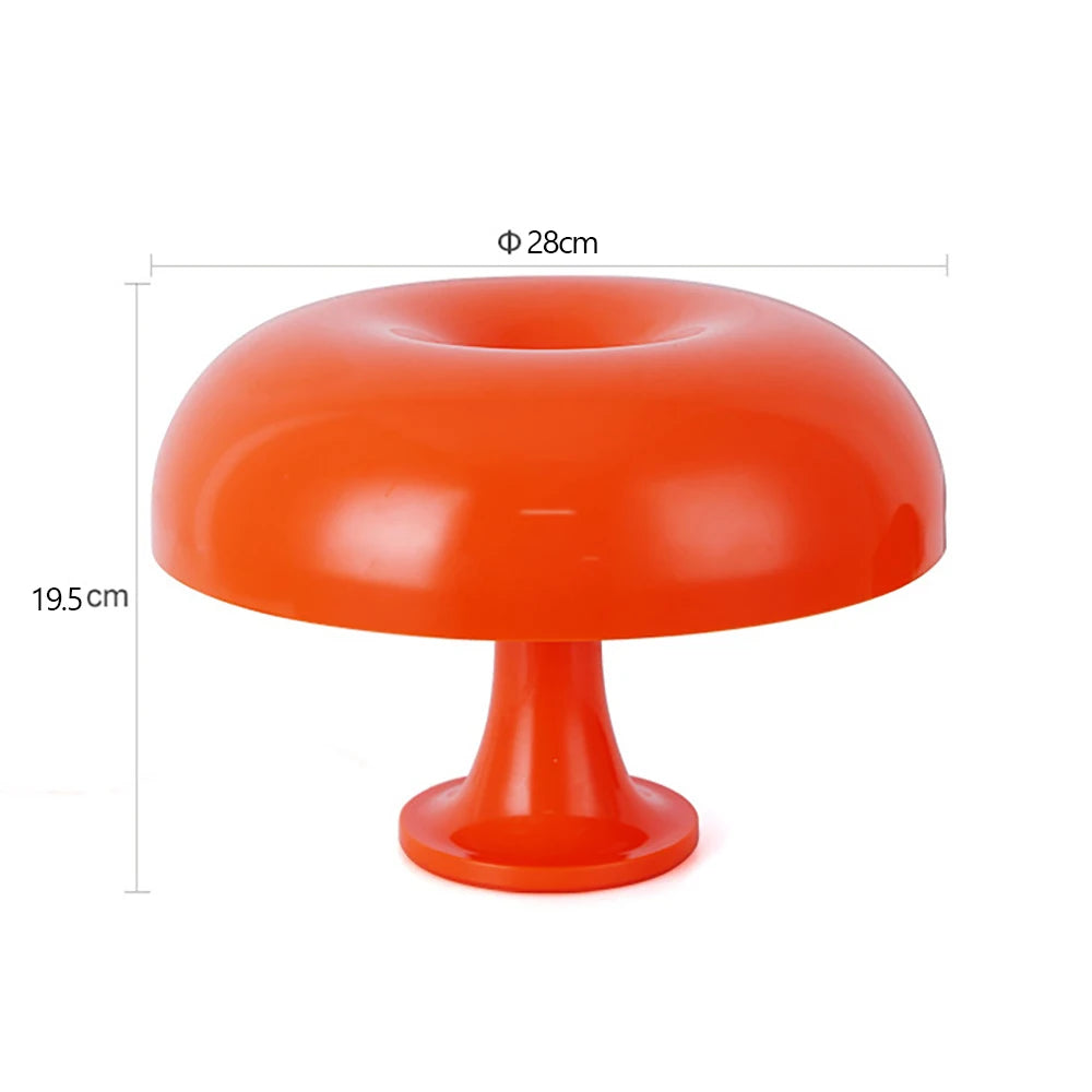 Orange Bedside Lamp for Bedroom Nightstand, Retro Mushroom Table Lamp