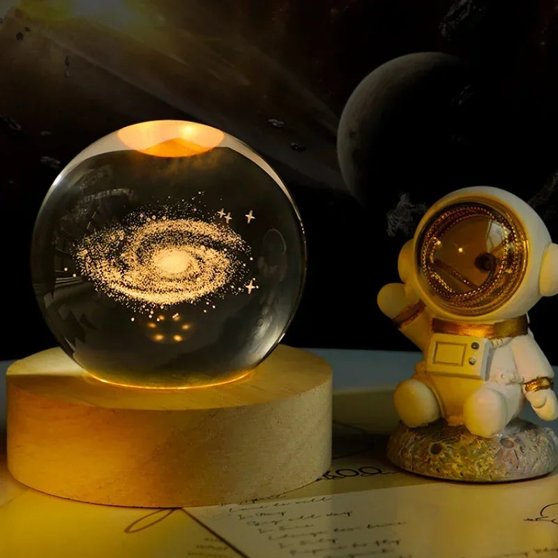 Aesthetic 3D Galaxy Crystal Ball Night Light