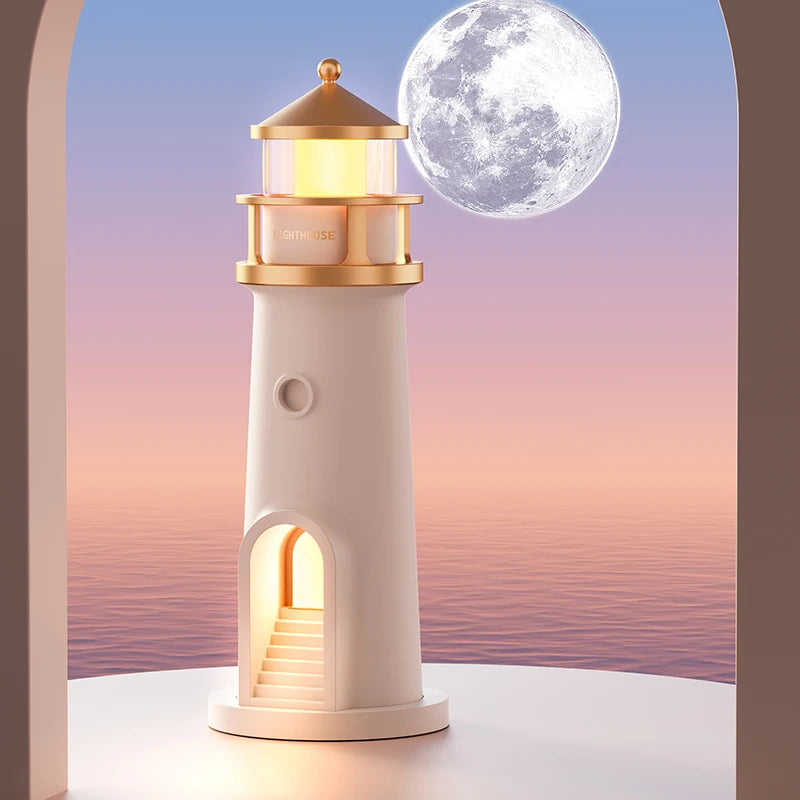 Moon Projection Lighthouse Lamp