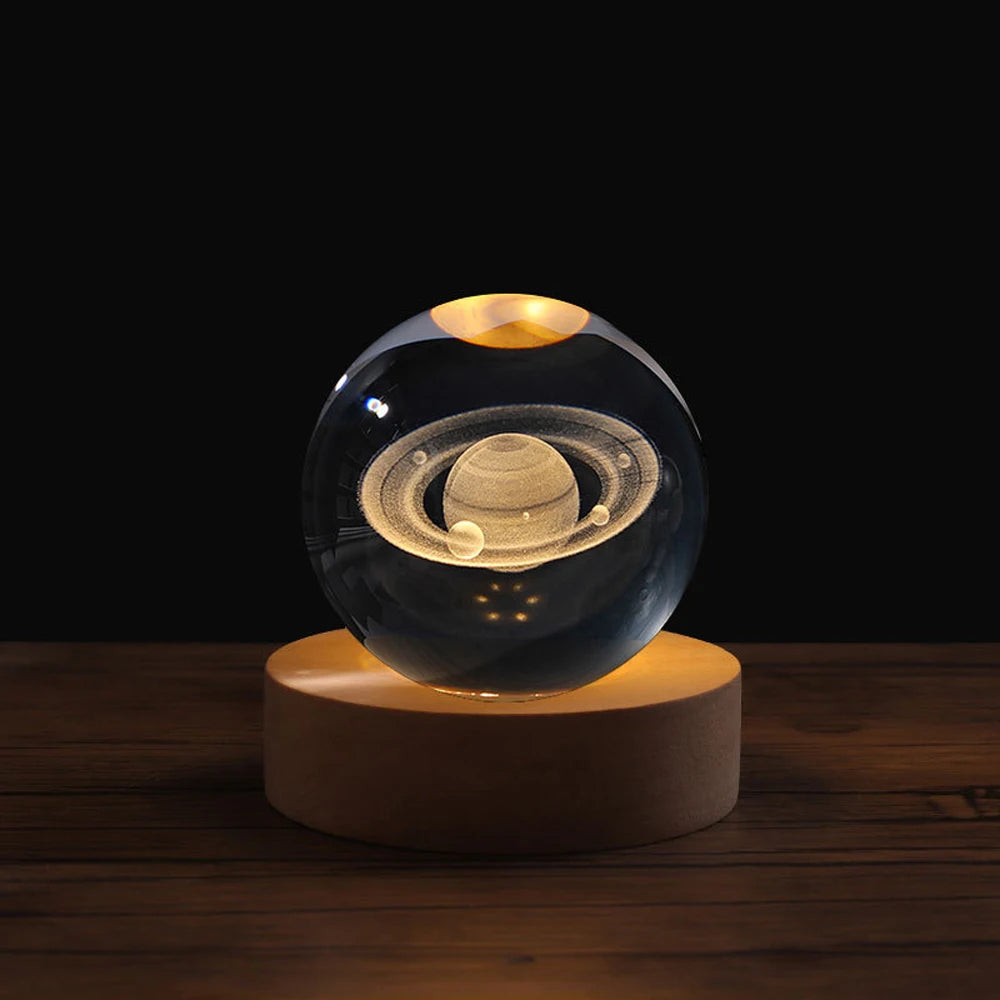 Aesthetic 3D Galaxy Crystal Ball Night Light
