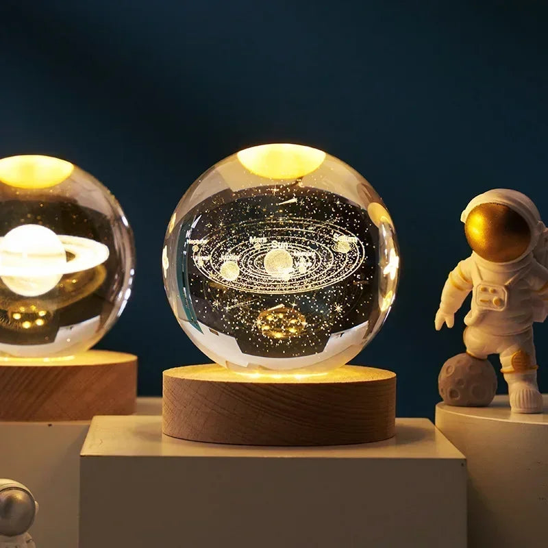 Aesthetic 3D Galaxy Crystal Ball Night Light