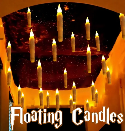 12Pcs Floating Candles with Magic Wand Flickering Warm Light